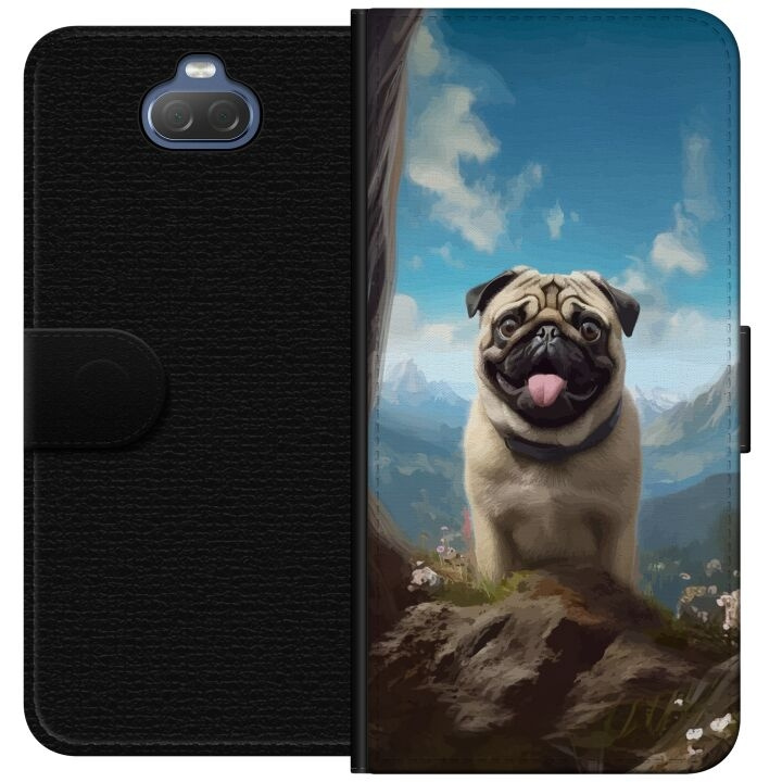 Tegnebogsetui til Sony Xperia 10 Plus med Glad Hund motiv i gruppen SMARTPHONES & TABLETS / Mobil Beskyttelse / Sony hos TP E-commerce Nordic AB (A61109)