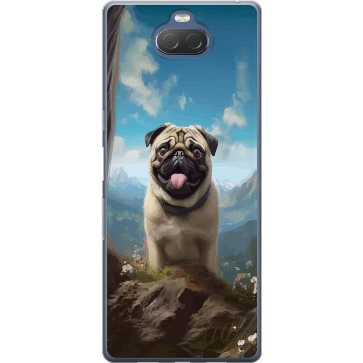 Mobilcover til Sony Xperia 10 Plus med Glad Hund motiv i gruppen SMARTPHONES & TABLETS / Mobil Beskyttelse / Sony hos TP E-commerce Nordic AB (A61136)