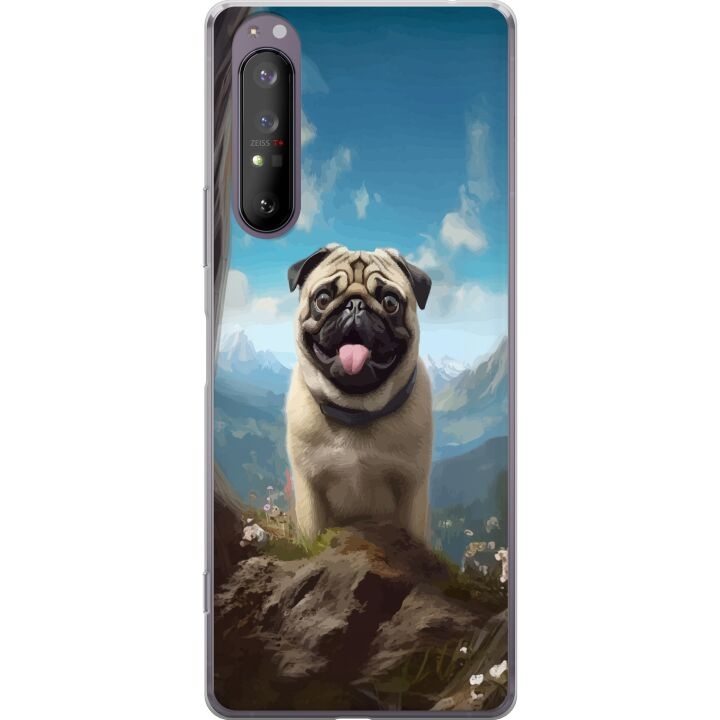 Mobilcover til Sony Xperia 1 II med Glad Hund motiv i gruppen SMARTPHONES & TABLETS / Mobil Beskyttelse / Sony hos TP E-commerce Nordic AB (A61163)