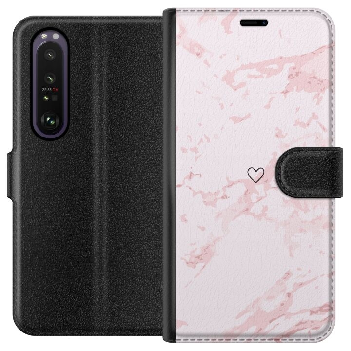 Tegnebogsetui til Sony Xperia 1 III med Rosa Hjerte motiv i gruppen SMARTPHONES & TABLETS / Mobil Beskyttelse / Sony hos TP E-commerce Nordic AB (A61195)