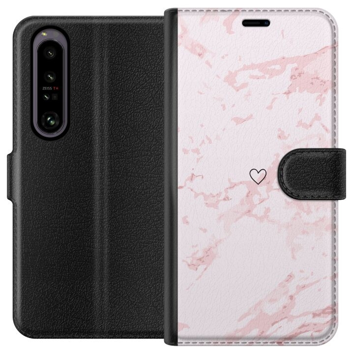 Tegnebogsetui til Sony Xperia 1 IV med Rosa Hjerte motiv i gruppen SMARTPHONES & TABLETS / Mobil Beskyttelse / Sony hos TP E-commerce Nordic AB (A61249)