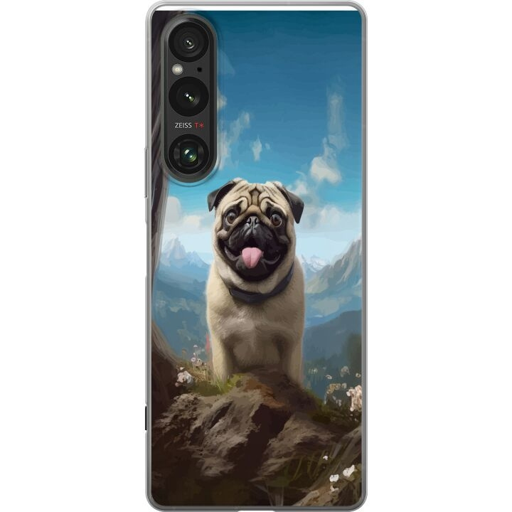 Mobilcover til Sony Xperia 1 V med Glad Hund motiv i gruppen SMARTPHONES & TABLETS / Mobil Beskyttelse / Sony hos TP E-commerce Nordic AB (A61325)