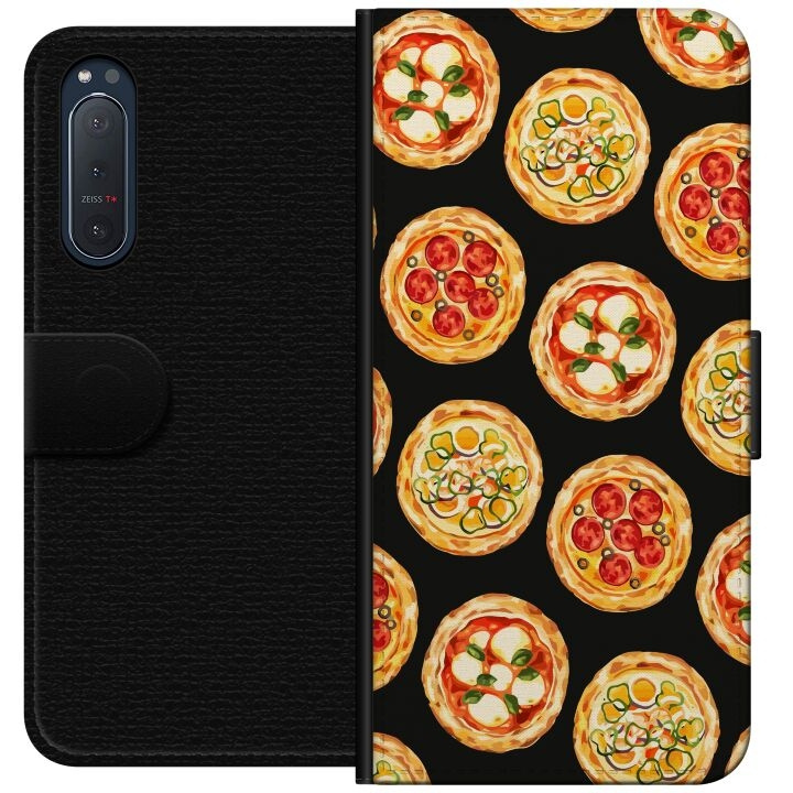 Tegnebogsetui til Sony Xperia 5 II med Pizza motiv i gruppen SMARTPHONES & TABLETS / Mobil Beskyttelse / Sony hos TP E-commerce Nordic AB (A61374)