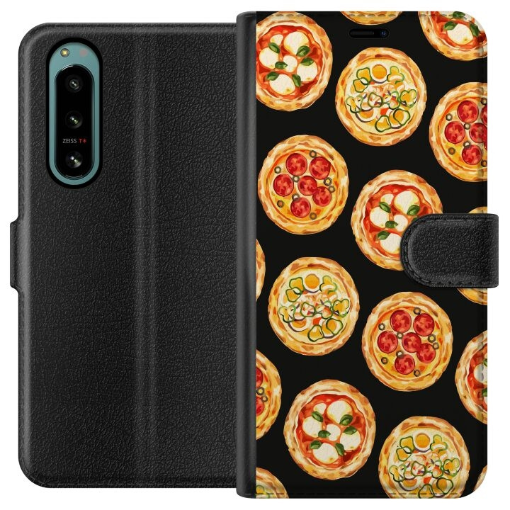 Tegnebogsetui til Sony Xperia 5 IV med Pizza motiv i gruppen SMARTPHONES & TABLETS / Mobil Beskyttelse / Sony hos TP E-commerce Nordic AB (A61482)