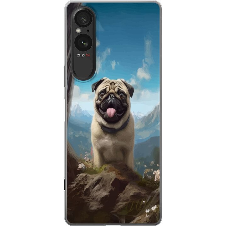 Mobilcover til Sony Xperia 5 V med Glad Hund motiv i gruppen SMARTPHONES & TABLETS / Mobil Beskyttelse / Sony hos TP E-commerce Nordic AB (A61568)