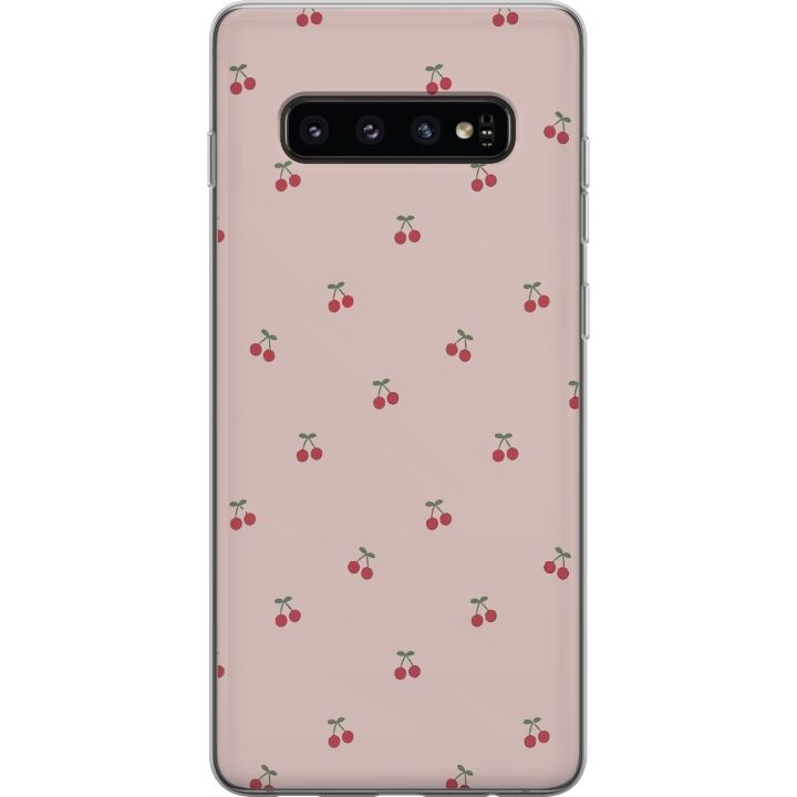 Mobilcover til Samsung Galaxy S10 med Kirsebær motiv i gruppen SMARTPHONES & TABLETS / Mobil Beskyttelse / Samsung hos TP E-commerce Nordic AB (A61854)