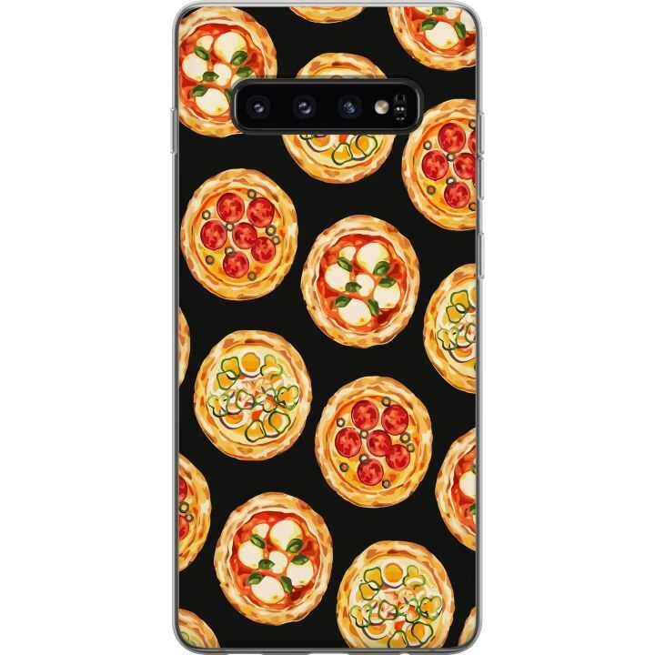 Mobilcover til Samsung Galaxy S10 med Pizza motiv i gruppen SMARTPHONES & TABLETS / Mobil Beskyttelse / Samsung hos TP E-commerce Nordic AB (A61860)