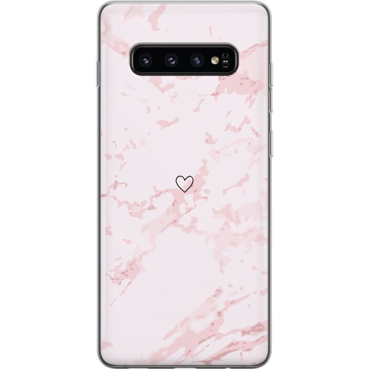 Mobilcover til Samsung Galaxy S10 med Rosa Hjerte motiv i gruppen SMARTPHONES & TABLETS / Mobil Beskyttelse / Samsung hos TP E-commerce Nordic AB (A61870)