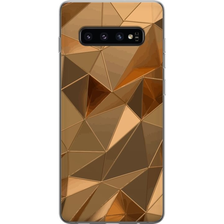 Mobilcover til Samsung Galaxy S10 med 3D Guld motiv i gruppen SMARTPHONES & TABLETS / Mobil Beskyttelse / Samsung hos TP E-commerce Nordic AB (A61871)