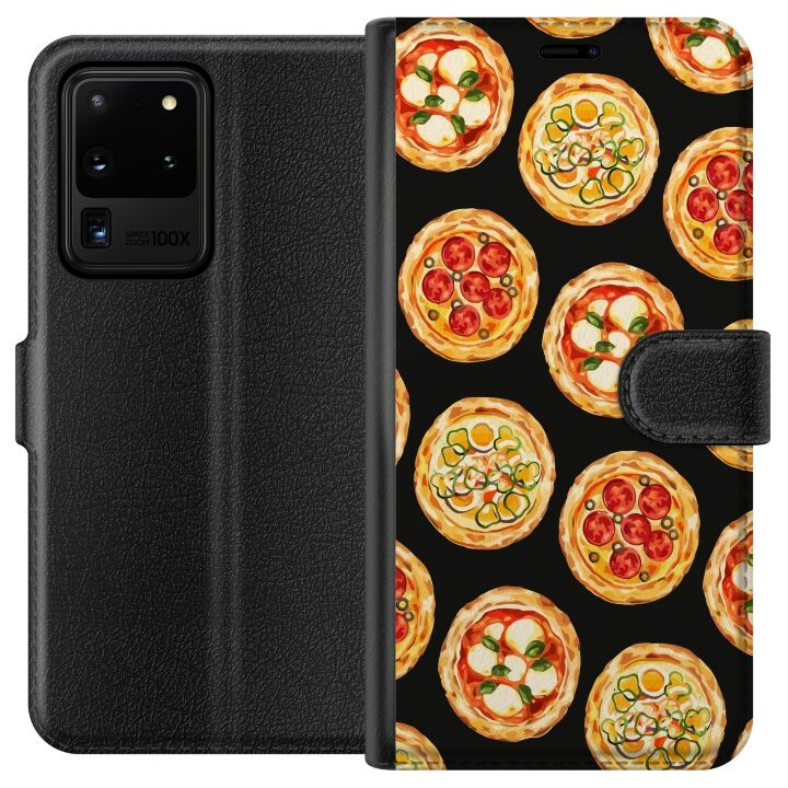 Tegnebogsetui til Samsung Galaxy S20 Ultra med Pizza motiv i gruppen SMARTPHONES & TABLETS / Mobil Beskyttelse / Samsung hos TP E-commerce Nordic AB (A62211)