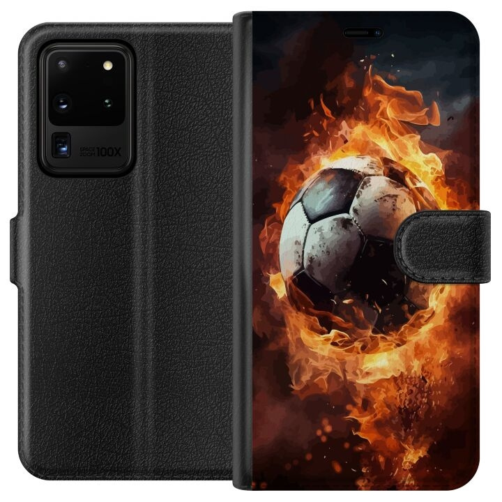 Tegnebogsetui til Samsung Galaxy S20 Ultra med Fodbold motiv i gruppen SMARTPHONES & TABLETS / Mobil Beskyttelse / Samsung hos TP E-commerce Nordic AB (A62219)