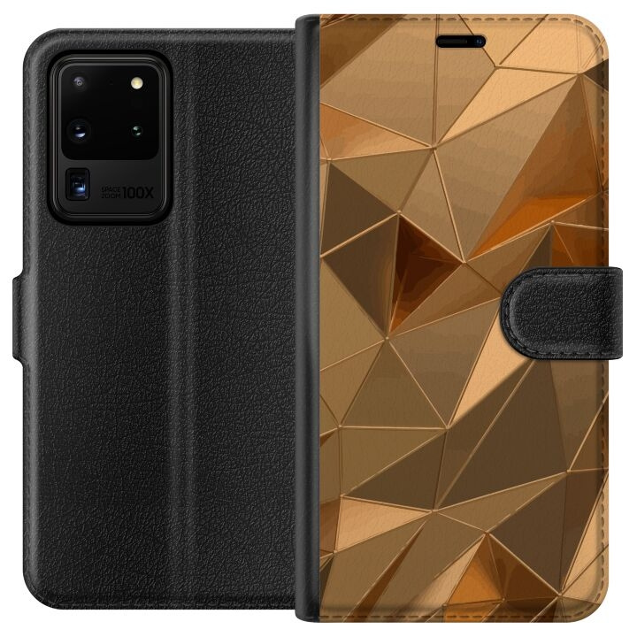 Tegnebogsetui til Samsung Galaxy S20 Ultra med 3D Guld motiv i gruppen SMARTPHONES & TABLETS / Mobil Beskyttelse / Samsung hos TP E-commerce Nordic AB (A62222)