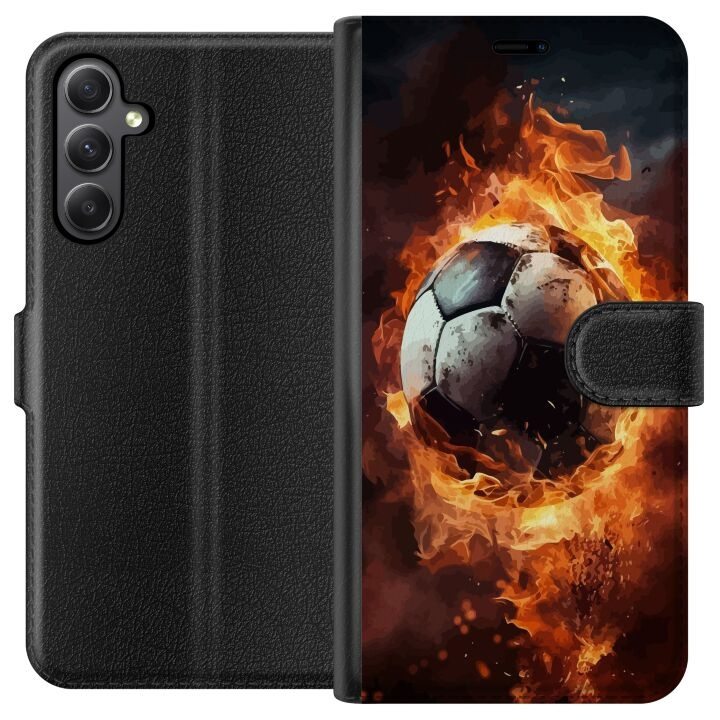 Tegnebogsetui til Samsung Galaxy S23 FE med Fodbold motiv i gruppen SMARTPHONES & TABLETS / Mobil Beskyttelse / Samsung hos TP E-commerce Nordic AB (A62705)