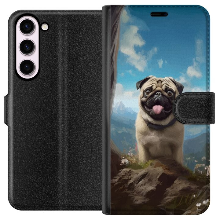 Tegnebogsetui til Samsung Galaxy S23+ med Glad Hund motiv i gruppen SMARTPHONES & TABLETS / Mobil Beskyttelse / Samsung hos TP E-commerce Nordic AB (A62756)