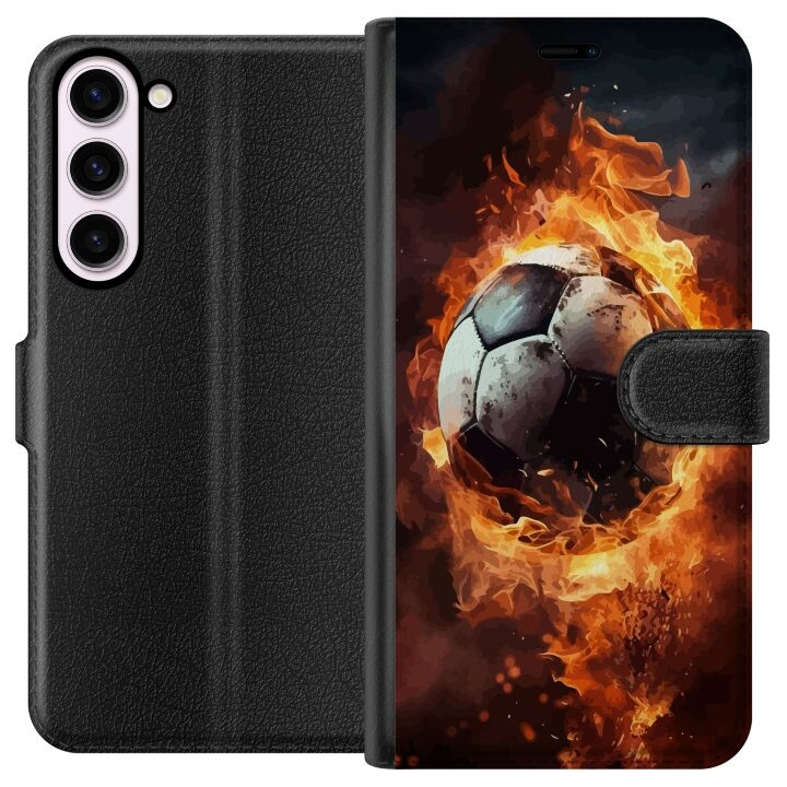 Tegnebogsetui til Samsung Galaxy S23+ med Fodbold motiv i gruppen SMARTPHONES & TABLETS / Mobil Beskyttelse / Samsung hos TP E-commerce Nordic AB (A62759)