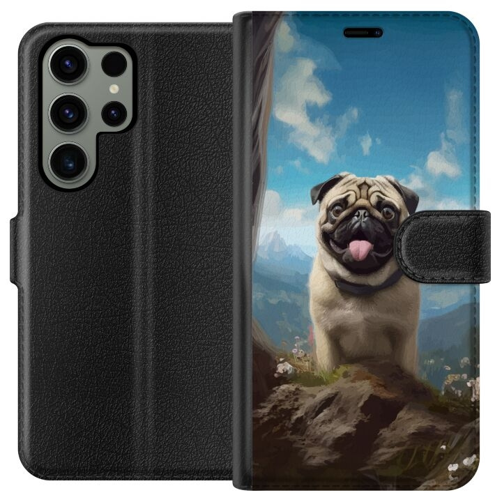 Tegnebogsetui til Samsung Galaxy S23 Ultra med Glad Hund motiv i gruppen SMARTPHONES & TABLETS / Mobil Beskyttelse / Samsung hos TP E-commerce Nordic AB (A62810)