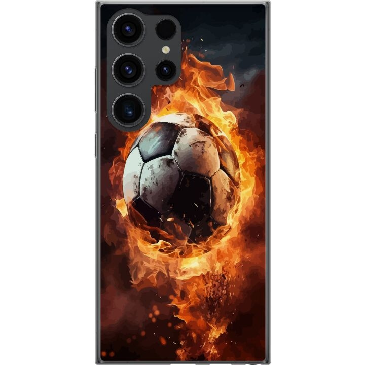 Mobilcover til Samsung Galaxy S24 Ultra med Fodbold motiv i gruppen SMARTPHONES & TABLETS / Mobil Beskyttelse / Samsung hos TP E-commerce Nordic AB (A63002)