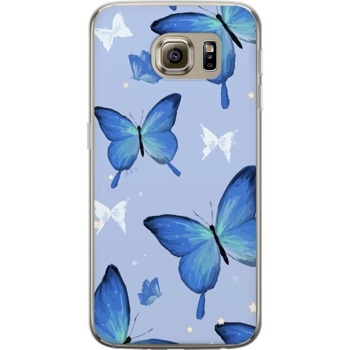 Mobilcover til Samsung Galaxy S6 med Blå sommerfugle motiv i gruppen SMARTPHONES & TABLETS / Mobil Beskyttelse / Samsung hos TP E-commerce Nordic AB (A63024)