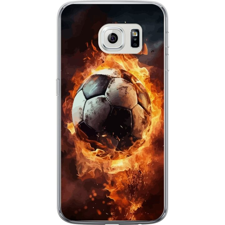 Mobilcover til Samsung Galaxy S6 edge med Fodbold motiv i gruppen SMARTPHONES & TABLETS / Mobil Beskyttelse / Samsung hos TP E-commerce Nordic AB (A63056)
