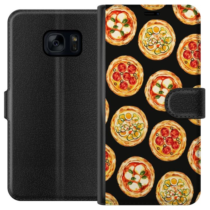 Tegnebogsetui til Samsung Galaxy S7 med Pizza motiv i gruppen SMARTPHONES & TABLETS / Mobil Beskyttelse / Samsung hos TP E-commerce Nordic AB (A63075)