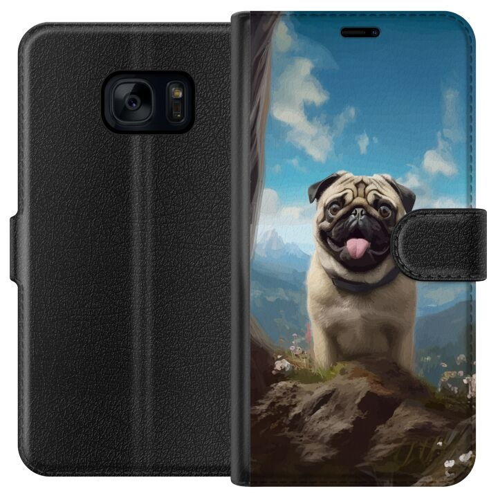 Tegnebogsetui til Samsung Galaxy S7 med Glad Hund motiv i gruppen SMARTPHONES & TABLETS / Mobil Beskyttelse / Samsung hos TP E-commerce Nordic AB (A63080)