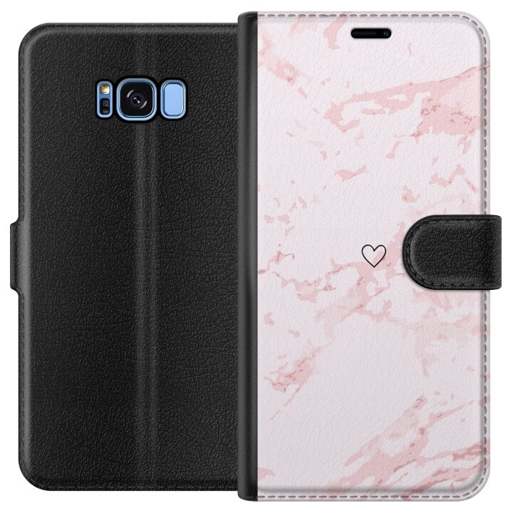 Tegnebogsetui til Samsung Galaxy S8 med Rosa Hjerte motiv i gruppen SMARTPHONES & TABLETS / Mobil Beskyttelse / Samsung hos TP E-commerce Nordic AB (A63166)