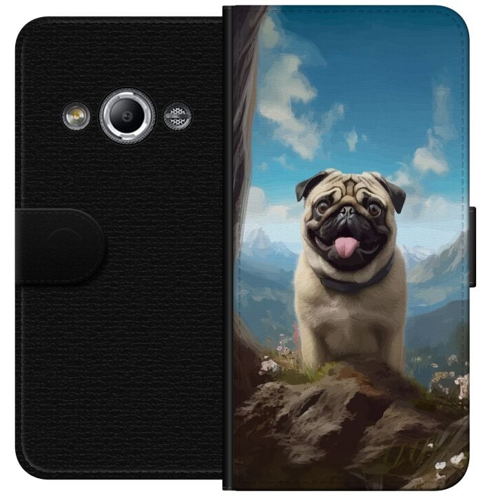 Tegnebogsetui til Samsung Galaxy Xcover 3 med Glad Hund motiv i gruppen SMARTPHONES & TABLETS / Mobil Beskyttelse / Samsung hos TP E-commerce Nordic AB (A63350)