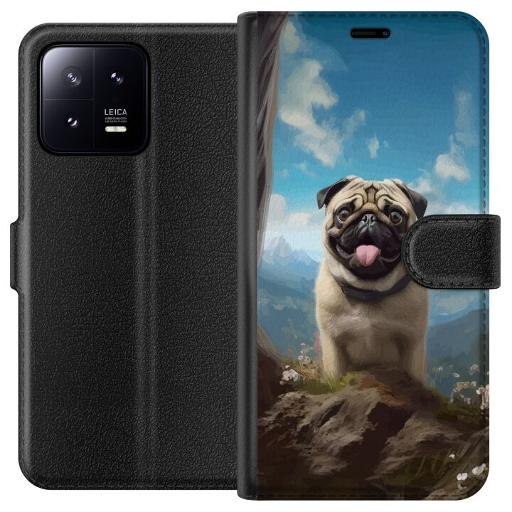 Tegnebogsetui til Xiaomi 13 med Glad Hund motiv i gruppen SMARTPHONES & TABLETS / Mobil Beskyttelse / Xiaomi hos TP E-commerce Nordic AB (A64079)