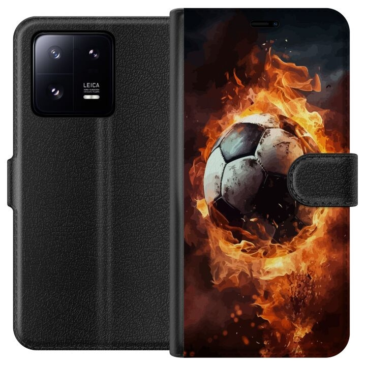 Tegnebogsetui til Xiaomi 13 Pro med Fodbold motiv i gruppen SMARTPHONES & TABLETS / Mobil Beskyttelse / Xiaomi hos TP E-commerce Nordic AB (A64190)