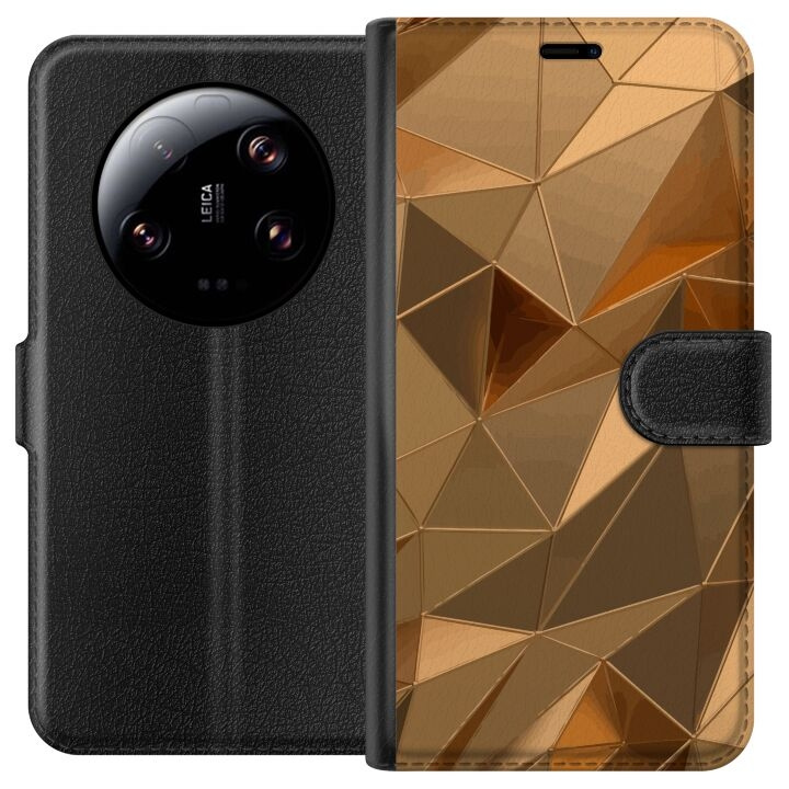 Tegnebogsetui til Xiaomi 13 Ultra med 3D Guld motiv i gruppen SMARTPHONES & TABLETS / Mobil Beskyttelse / Xiaomi hos TP E-commerce Nordic AB (A64301)