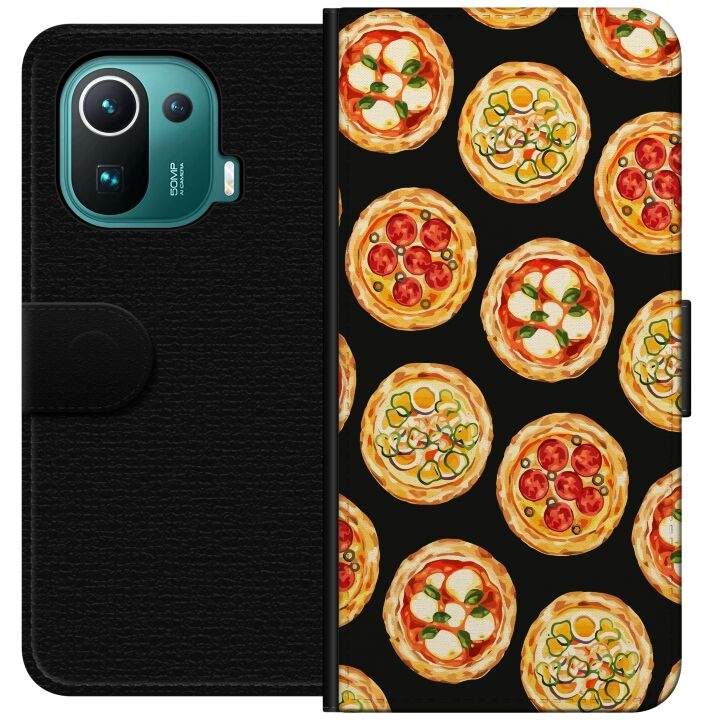 Tegnebogsetui til Xiaomi Mi 11 Pro med Pizza motiv i gruppen SMARTPHONES & TABLETS / Mobil Beskyttelse / Xiaomi hos TP E-commerce Nordic AB (A64911)