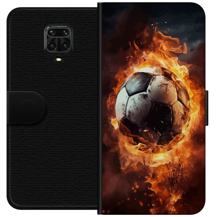 Tegnebogsetui til Xiaomi Redmi Note 9 Pro med Fodbold motiv i gruppen SMARTPHONES & TABLETS / Mobil Beskyttelse / Xiaomi hos TP E-commerce Nordic AB (A65162)