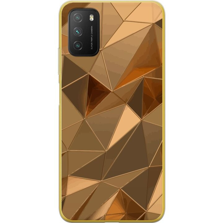 Mobilcover til Xiaomi Poco M3 med 3D Guld motiv i gruppen SMARTPHONES & TABLETS / Mobil Beskyttelse / Xiaomi hos TP E-commerce Nordic AB (A65327)