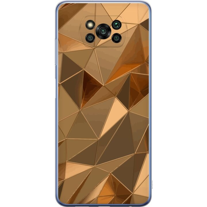 Mobilcover til Xiaomi Poco X3 Pro med 3D Guld motiv i gruppen SMARTPHONES & TABLETS / Mobil Beskyttelse / Xiaomi hos TP E-commerce Nordic AB (A65435)