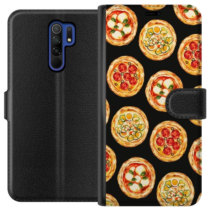 Tegnebogsetui til Xiaomi Redmi 9 med Pizza motiv i gruppen SMARTPHONES & TABLETS / Mobil Beskyttelse / Xiaomi hos TP E-commerce Nordic AB (A65640)