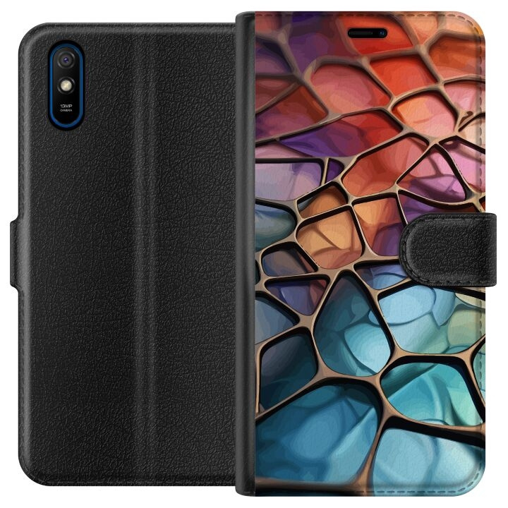 Tegnebogsetui til Xiaomi Redmi 9A med Metallict mønster motiv i gruppen SMARTPHONES & TABLETS / Mobil Beskyttelse / Xiaomi hos TP E-commerce Nordic AB (A65691)