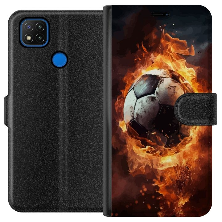 Tegnebogsetui til Xiaomi Redmi 9C med Fodbold motiv i gruppen SMARTPHONES & TABLETS / Mobil Beskyttelse / Xiaomi hos TP E-commerce Nordic AB (A65783)