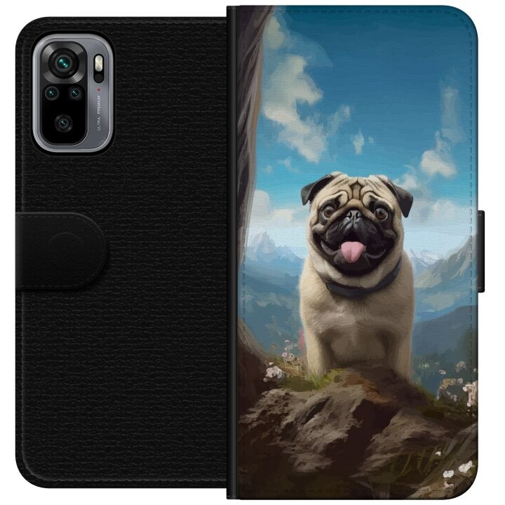 Tegnebogsetui til Xiaomi Redmi Note 10S med Glad Hund motiv i gruppen SMARTPHONES & TABLETS / Mobil Beskyttelse / Xiaomi hos TP E-commerce Nordic AB (A66023)