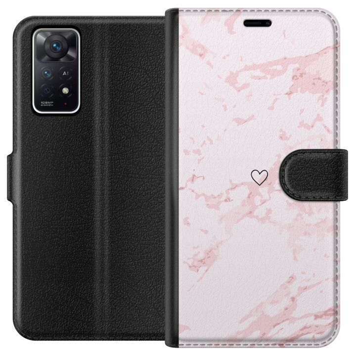 Tegnebogsetui til Xiaomi Redmi Note 11 Pro 5G med Rosa Hjerte motiv i gruppen SMARTPHONES & TABLETS / Mobil Beskyttelse / Xiaomi hos TP E-commerce Nordic AB (A66163)