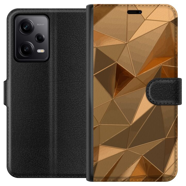 Tegnebogsetui til Xiaomi Redmi Note 12 Pro med 3D Guld motiv i gruppen SMARTPHONES & TABLETS / Mobil Beskyttelse / Xiaomi hos TP E-commerce Nordic AB (A66299)