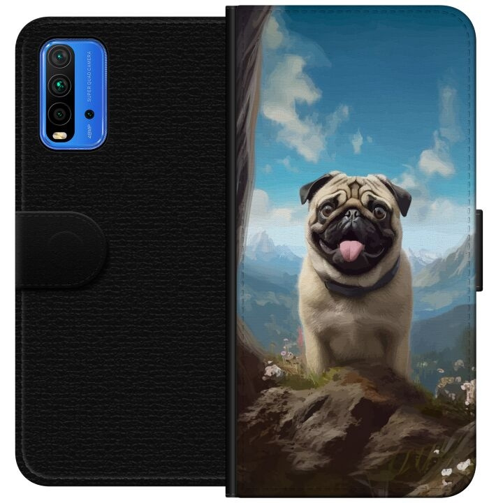 Tegnebogsetui til Xiaomi Redmi Note 9 4G med Glad Hund motiv i gruppen SMARTPHONES & TABLETS / Mobil Beskyttelse / Xiaomi hos TP E-commerce Nordic AB (A66617)