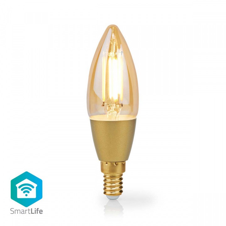 Nedis SmartLife LED Glødepære | Wi-Fi | E14 | 470 lm | 4.9 W | Varm Hvid | 1800 - 3000 K | Glas | Android™ / IOS | Stearinlys | 1 stk i gruppen HJEM, HUS & HAVE / Smart hjem / Smart belysning hos TP E-commerce Nordic AB (C03310)