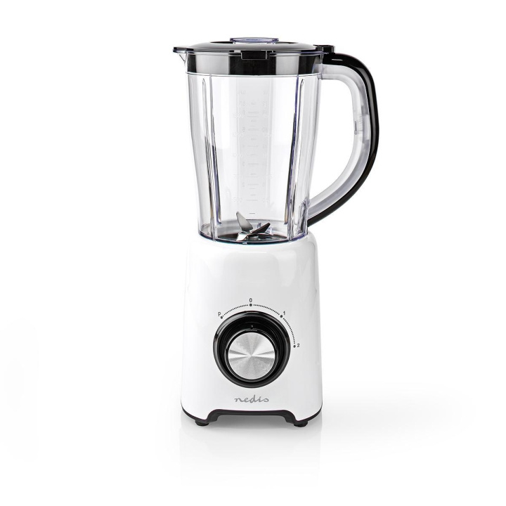 Nedis Blender | 800 W | 1.5 l | Plast | 2-hastighedsindstilling | Hvid / Sort i gruppen HJEM, HUS & HAVE / Husholdningsapparater / Foodprocessor og køkkenassistenter / Mixer & Blender hos TP E-commerce Nordic AB (C04808)