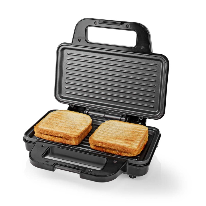 Nedis Sandwich Maker | 900 W | 26.8 x 14.5 cm | Automatisk temperaturregulering | Aluminium / Plastik i gruppen HJEM, HUS & HAVE / Husholdningsapparater / Brødristere & Sandwich Makers / Bordgrill & Raclette hos TP E-commerce Nordic AB (C06189)