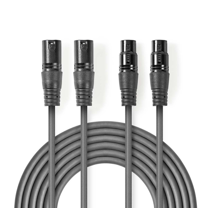 Nedis Balanceret Audio kabel | 2x XLR 3-Pin Hanstik | 2x XLR 3-Pin Hunstik | Nikkelplateret | 1.50 m | Runde | PVC | Mørkegrå | Kartonhylster i gruppen HJEMMEELEKTRONIK / Kabler og adaptere / Audio Analog / Adaptere hos TP E-commerce Nordic AB (C07554)