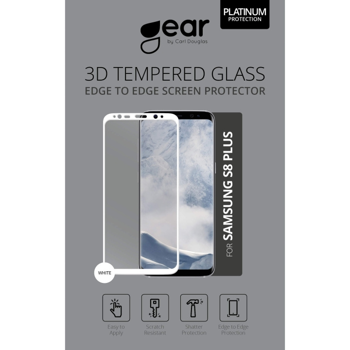 Gear Hærdet Glas 3D Full Cover Hvid Samsung S8 Plus i gruppen SMARTPHONES & TABLETS / Mobil Beskyttelse / Samsung hos TP E-commerce Nordic AB (C12390)