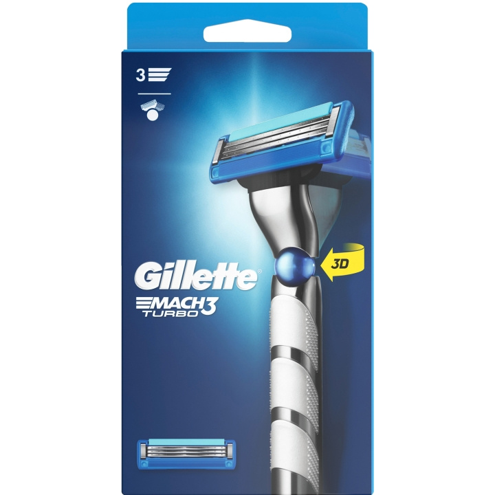 Gillette Rakhyvel Mach3 Turbo 3D 2st rakblad i gruppen SKØNHED & HELSE / Hår og styling / Barbering og trimning / Barberskraber og tilbehør hos TP E-commerce Nordic AB (C13149)