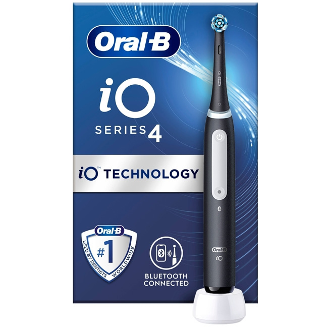 Oral B Eltandborste iO4 Matt Black Wi i gruppen SKØNHED & HELSE / Oral pleje / Elektriske tandbørster hos TP E-commerce Nordic AB (C14143)