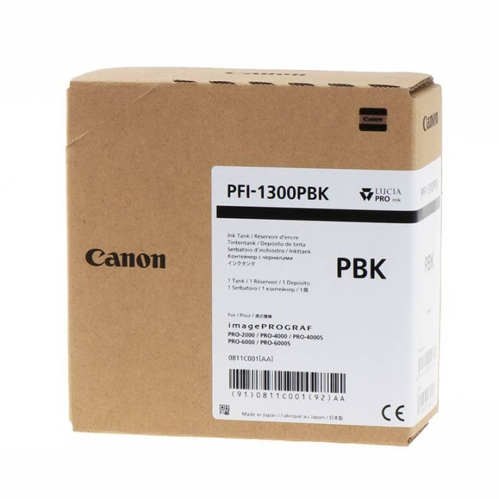 Canon Blæk 0811C001 PFI-1300 Foto Sort i gruppen COMPUTERTILBEHØR / Printere og tilbehør / Blæk og toner / Blækpatroner / Canon hos TP E-commerce Nordic AB (C15913)