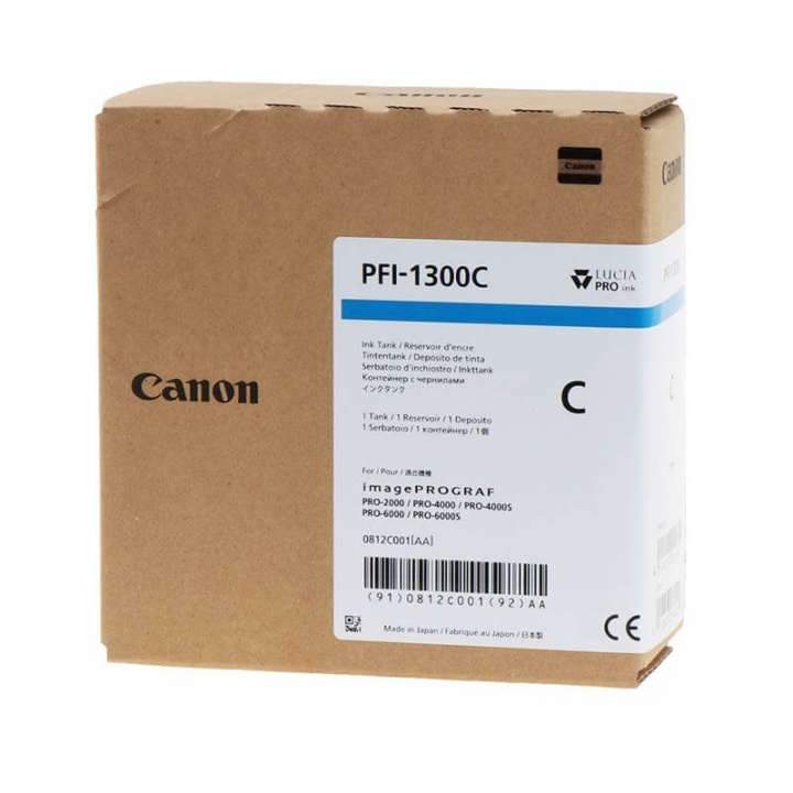 Canon Blæk 0812C001 PFI-1300 Cyan i gruppen COMPUTERTILBEHØR / Printere og tilbehør / Blæk og toner / Blækpatroner / Canon hos TP E-commerce Nordic AB (C15914)